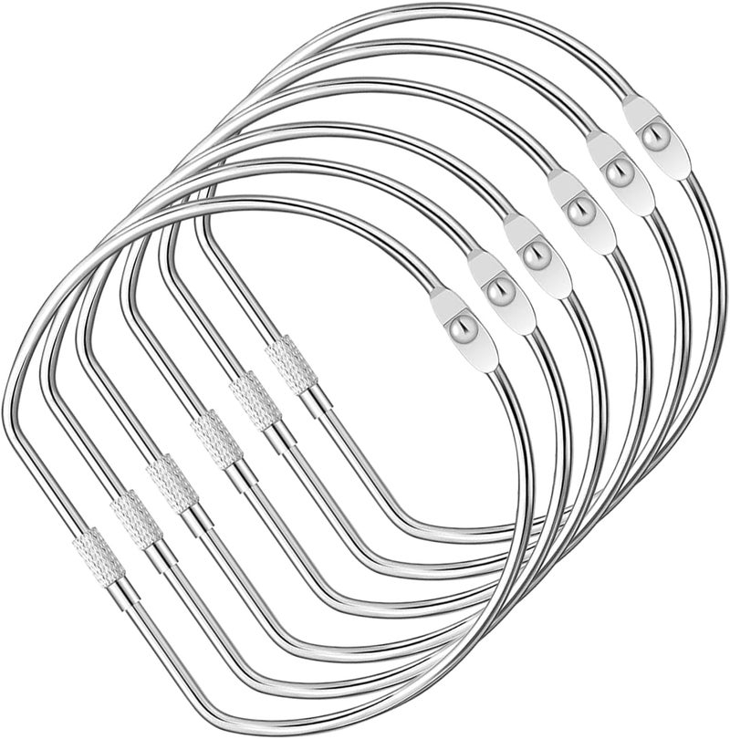 STSTECH 12 Pcs 6 Inch D-Shaped Loose Leaf Binder Rings, Large Nickel Plated Metal Book Rings with Screw Lock for Index Cards, Documents, Keychains, DIY Crafts, Office, School, and Home Supplies (6 Inch) - Image 1